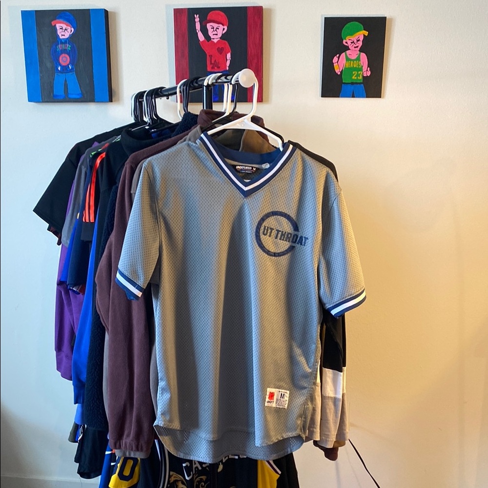 Blue and Grey Baseball Jersey - Cut Throat (M)